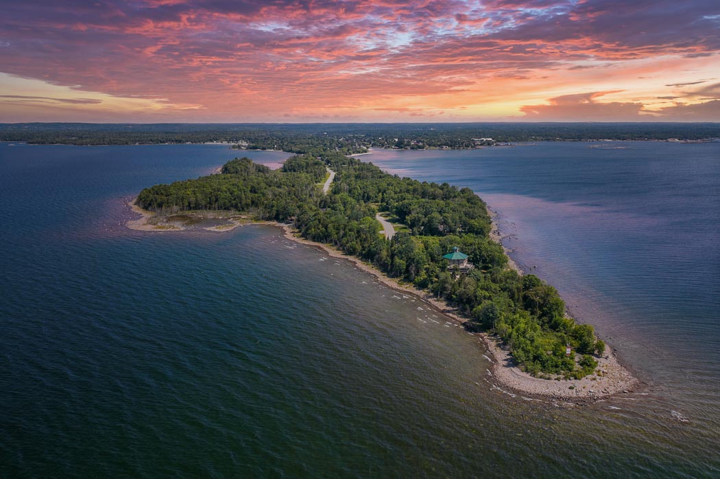 Arial photo of peninsula